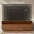 63" Mid-Century Modern Tv Stand With Led Lights, 3 Glass Panel Drawers For Tvs & Projector with Adjustable Projection Distance