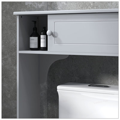 Over the Toilet Storage Cabinet with Adjustable Shelves, Space-Saving and Durable Bathroom Organizer