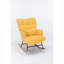 Chaise berçante moderne à haut dossier en velours rembourré pour chambre de bébé et salon, jaune classique