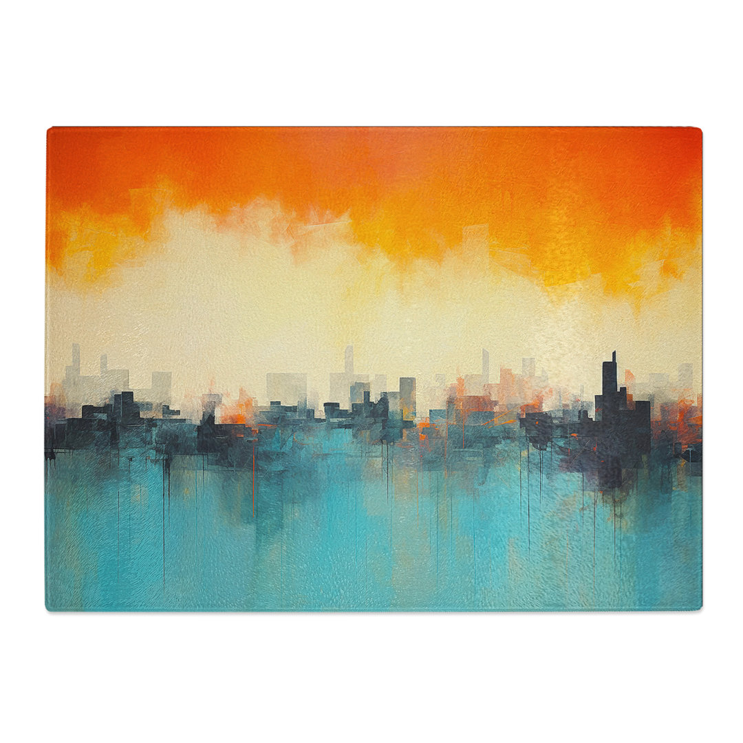 Skyline Minimalism  Glass Chopping Board