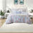 Piece King Bedding Sets, Blue Floral Microfiber Comforter for Bedroom