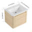 Meuble-lavabo mural 24 po avec lavabo en céramique blanche et porte à fermeture en douceur, emballage KD, contreplaqué-121099600