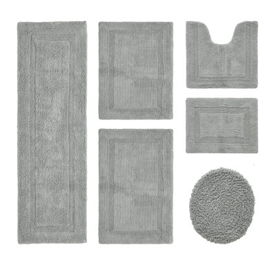Ensemble de tapis pour salle de bain 100% coton 6 pièces Lux