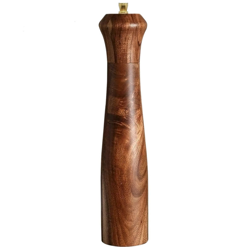 Moulin à poivre en bois d'acacia et moulin à sel avec grosseur réglable, mécanisme de broyage en céramique, conception rechargeable et boîte-cadeau élégante