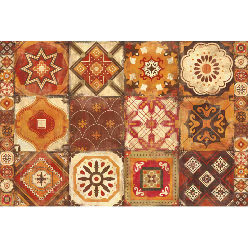 Moroccan Tiles Spice - reproduction d'art sur toile tendue, L 12 po x H 8 po
