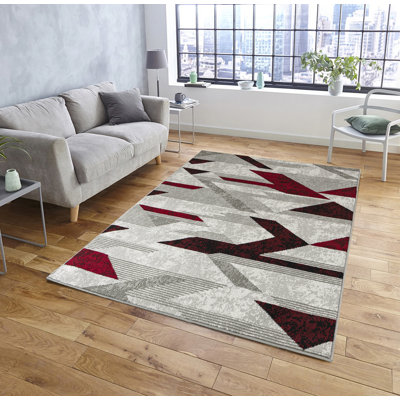 Tapis gris / rouge Kasen