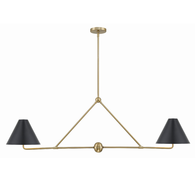 Lustre linéaire moderne à 4 lumières Kinston, Or