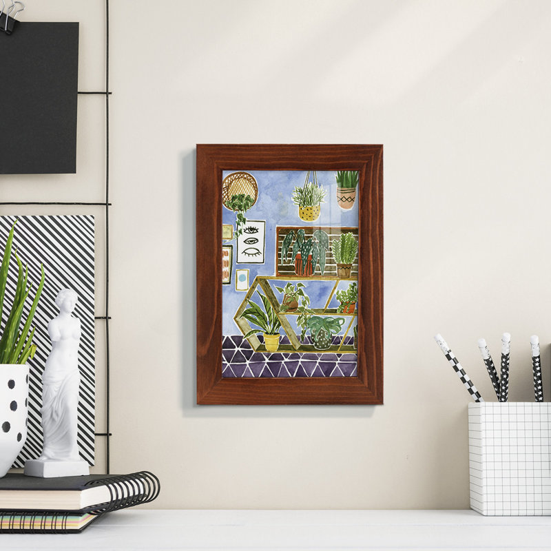 Cecere Way To The Jungle I, reproduction d'art encadrée, H 7 po x l 5 po x P 1 po, Châtaigne