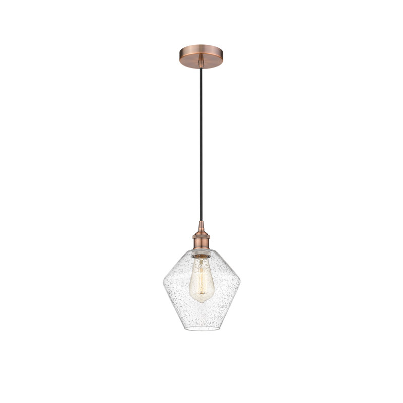 Luminaire suspendu simple à 1 lumière Gabbie, Cuivre antique