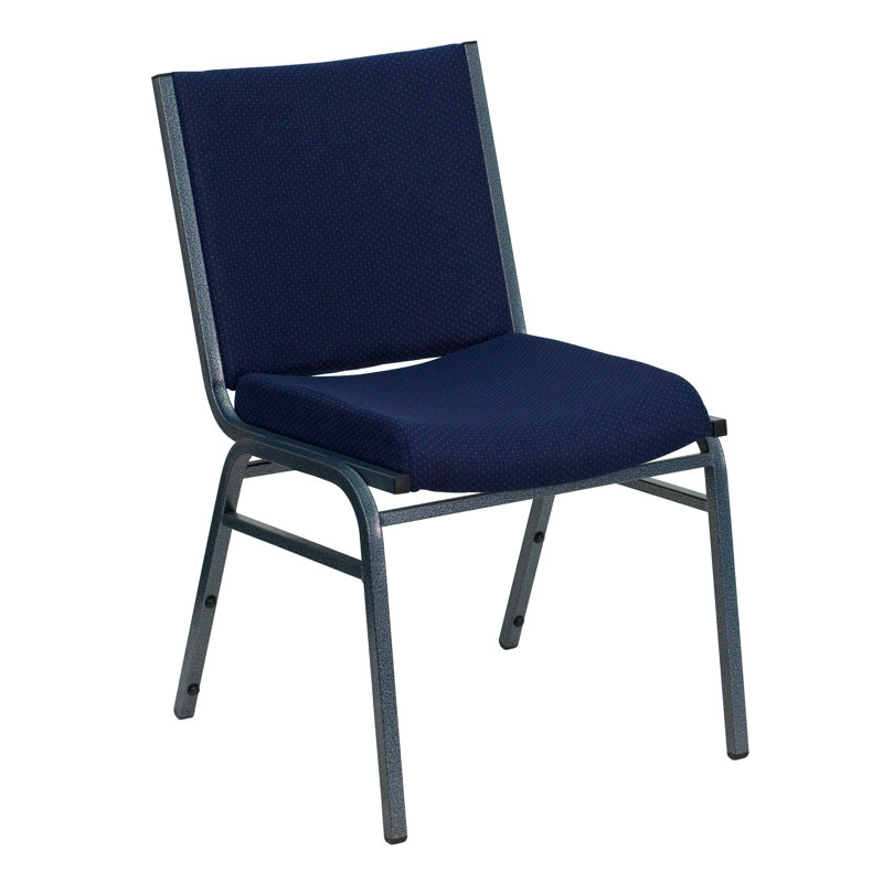Hercules Series Navy Blue Dot Fabric Stackable Reception Chair