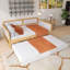Lit de jour simple en bois massif avec lit gigogne pour enfants, adolescents et adultes