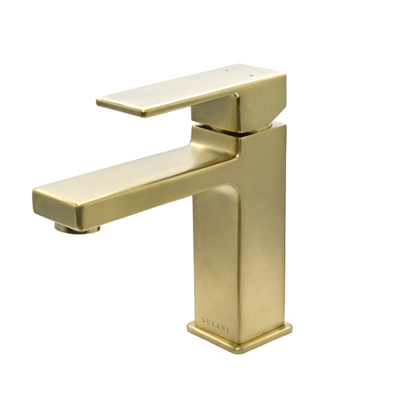 Lulani Capri Single Hole Bathroom Faucet with Drain Assembly, Champagne Gold