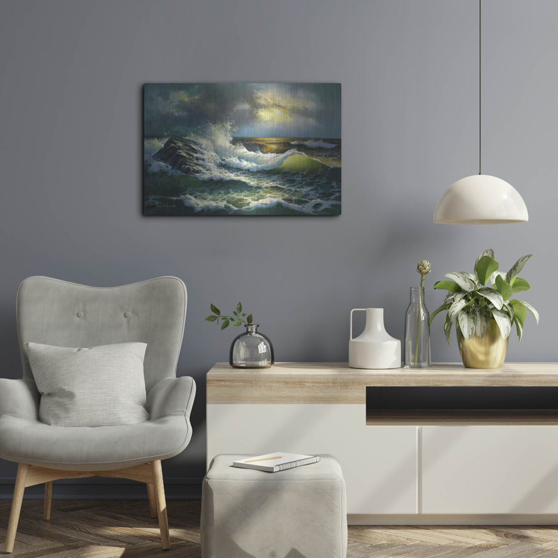 «Ocean Waves» par Diane Romanello, art mural en métal, H 16 po x l 24 po