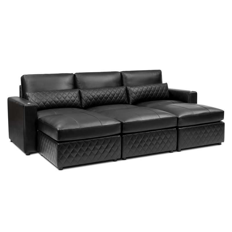 Canapé en cuir Valencia avec 3 repose-pieds et 3 repose-pieds Valencia