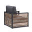 Chaise avec accoudoirs en teck Livinia Pawni