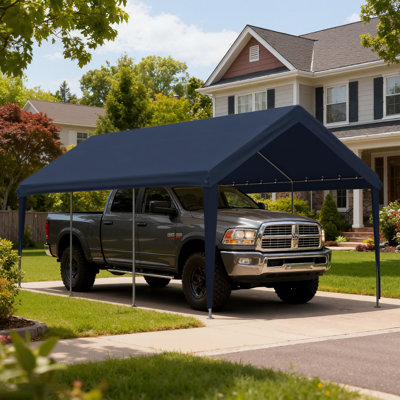 Housse de remplacement pour abri d'auto 10 'X 20', imperméable et protégé contre les rayons UV avec des cordes élastiques