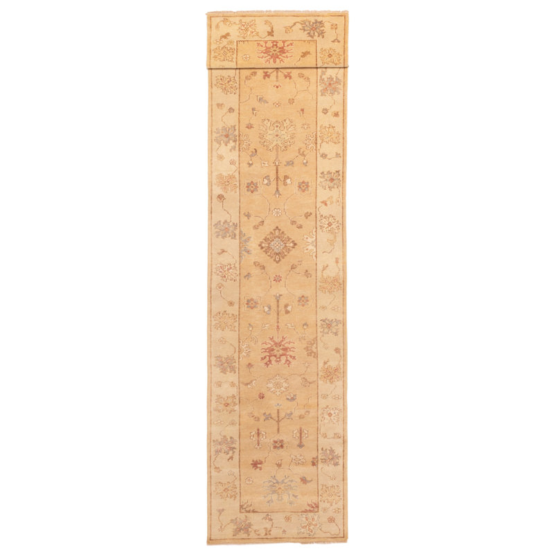 Tapis cuivre Peshawar Oushak 3 pi 6 po x 17 pi 2 po