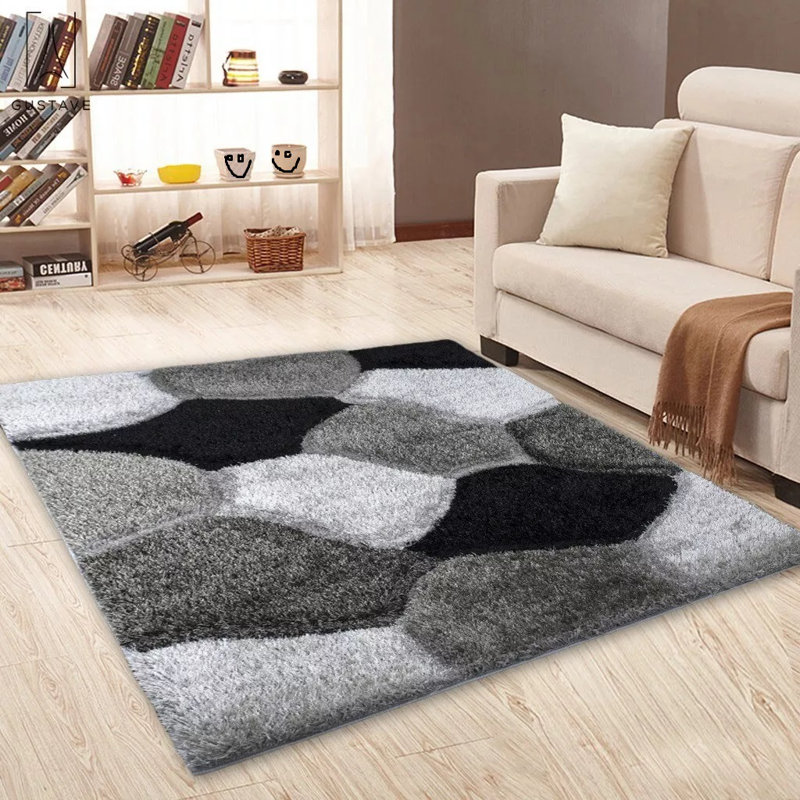 Geometric Shag Area Rug, Rectangle 160 x 230 cm