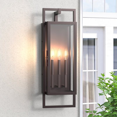 Gursimar 20''H LED Black Aluminum Flush Mounted Sconce