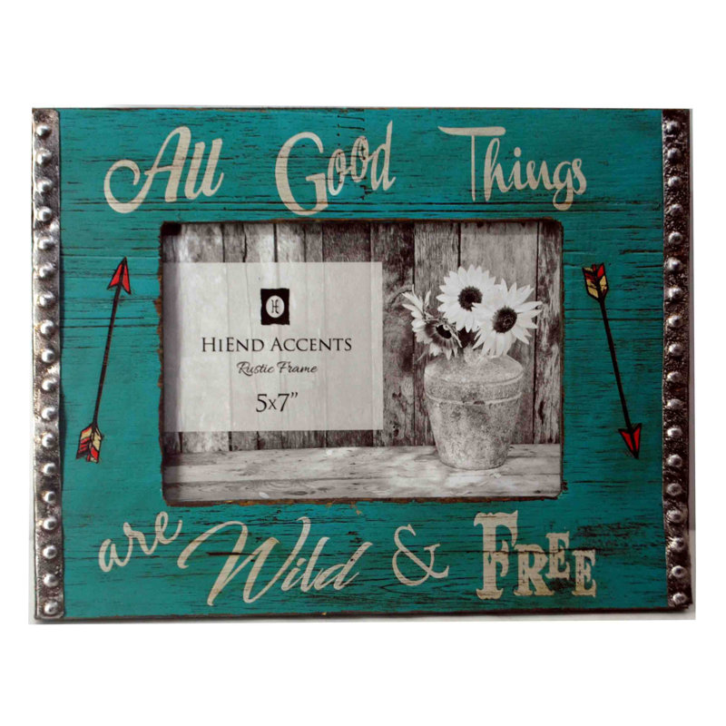 Turquoise Wood Beaded Picture Frame