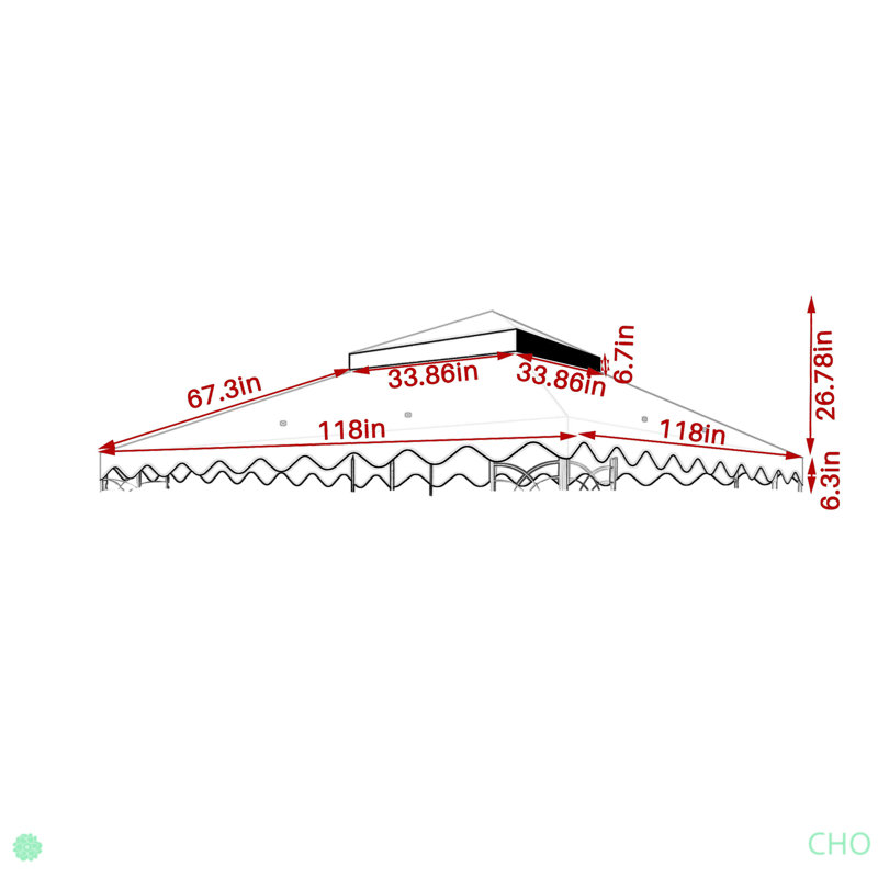 Abri de remplacement pour pavillon de jardin extérieur, Kaki