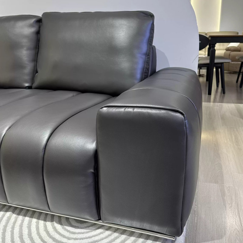 Piano-key Black Straight Sofa