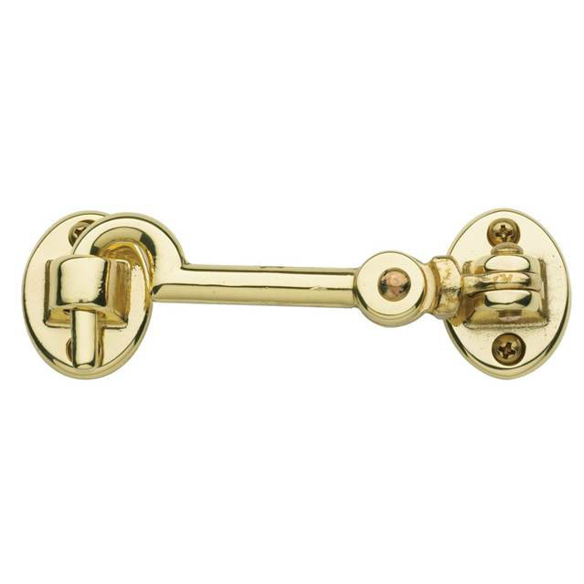 Swivel Cabin Door Catches/Latches, Unlacquered Brass, 0.5" H x 1.9" W x 0.4" D