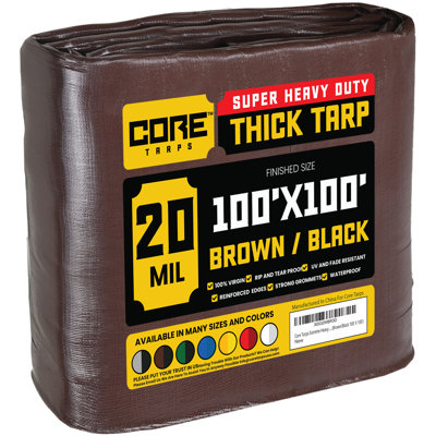 20 Mil Heavy Duty Polyethylene Tarp, Waterproof, UV Resistant