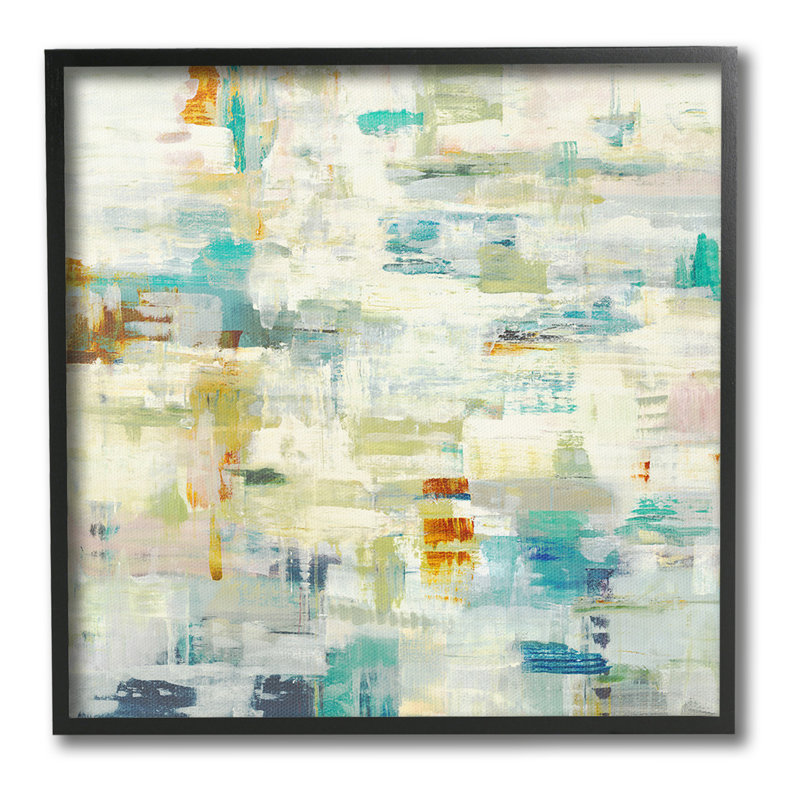 Art mural complexe sur toile par Lisa Ridgers, Estampe numérique encadrée blanc bord de mer, H 24 po x l 24 po