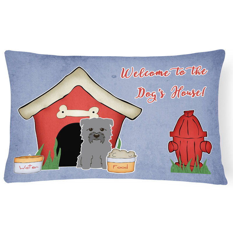 Coussin lombaire intérieur/extérieur rectangulaire maison pour chien sauvage, Gris