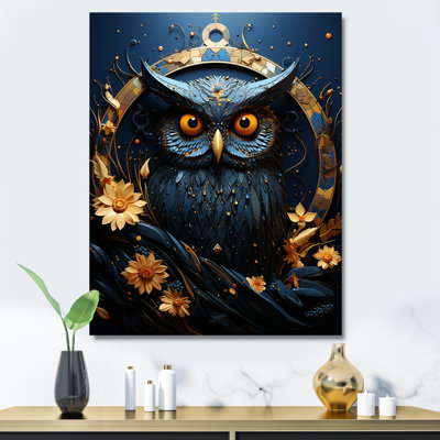 «Noir Watcher Owl At Twilight II», reproduction sur toile