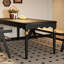 Ensemble de table à manger en bois massif de style français rétro.-104246667
