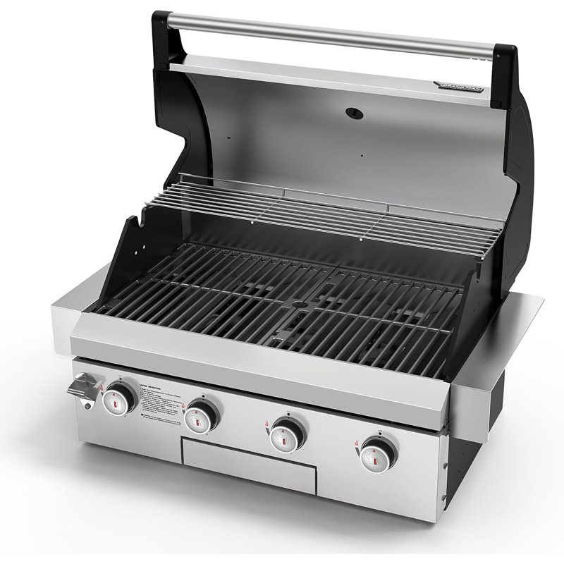 Brand-Man 30-inch 4-Burner Drop-In Propane Grill, Convertible to Natural Gas, Heavy-Duty 304 Stainless Steel Built-In Grill Head, 40,000 BTU for Outdoor Kitchen Island
