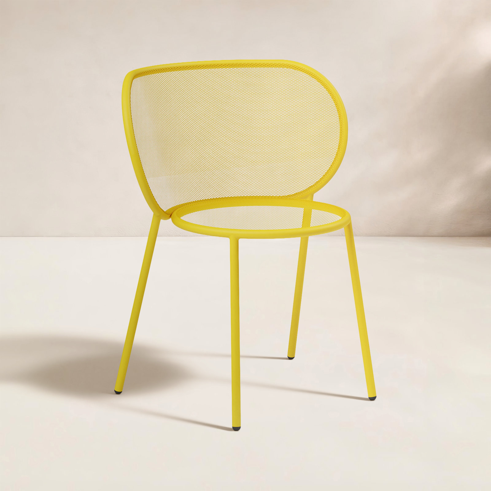 Abberton Stackable Patio Side Chair, Lemon Yellow