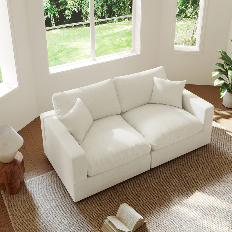 Canapé rembourré, canapé modulaire modulaire Cloud Couch pour salon, chambre à coucher, H 24,8 po x l 67 po x P 28,3 po, 2