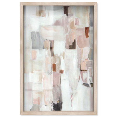 Décoration murale Boho Tender Grey II - Ira Colmeva Shadowbox par Art Remedy, cadre blond, 20 x 30