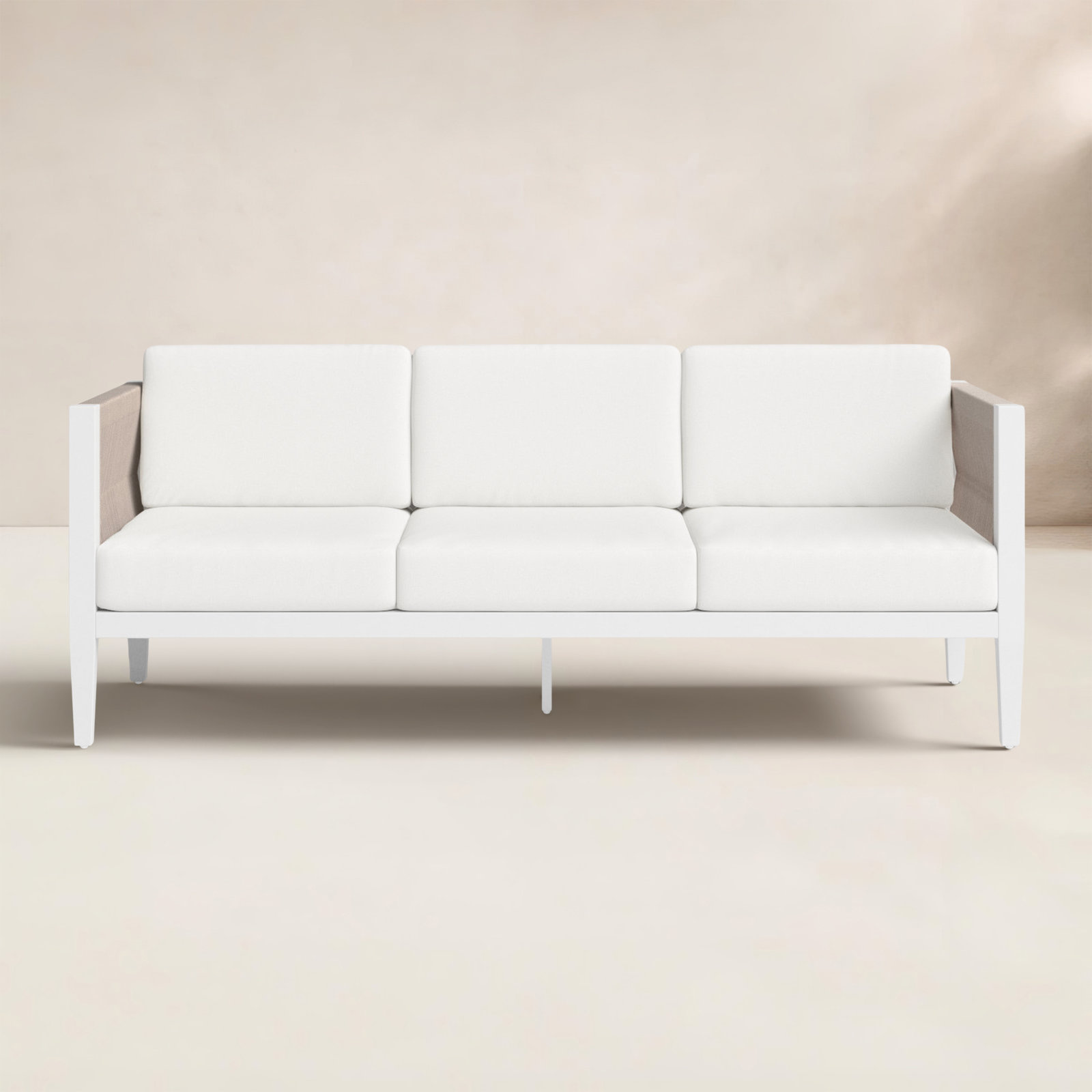 Lilah White Aluminum 3 Seater Sofa