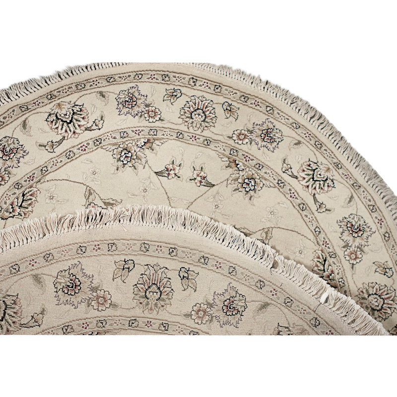 High-Quality Hand-Knotted Ivory Area Rug