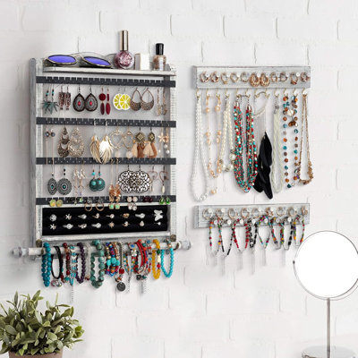 Ensemble de 3 porte-bijoux mural