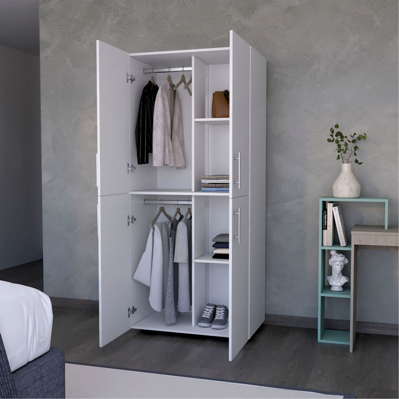 Armoire blanche à 4 portes