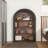 Bookcase, 4-Shelf Tall Bookshelf, 45.66" Wood Open Display Floor Arched Bookcase, Large Storage Organizer For Library, Bedroom, And Living Room (Black)