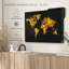«Gold Abstract World Map Canvas Print»-101456161