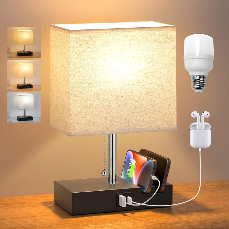 Guthir Wood USB Table Lamp