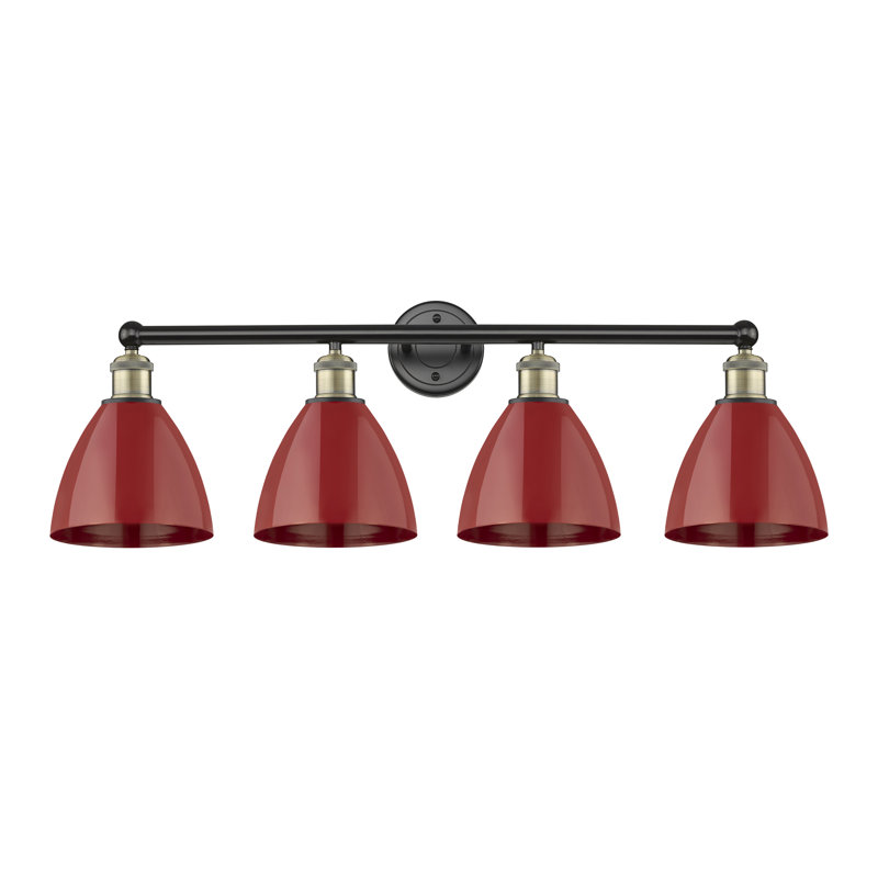Alquin 4 - Light Dimmable Vanity Light, Red, Black Antique Brass