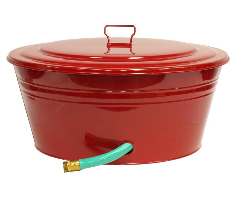 Support de tuyau d'arrosage en métal Garden, Rouge