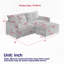 Upholstered Large Size Deep Seat 2-Seat Sofa with Ottoman-452121473-444801788