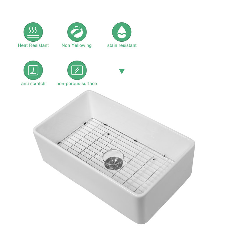 30'' L Single Bowl Ceramic Kitchen Sink