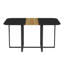 Table de cuisine multifonctionnelle - Bureau en panneau de fibres à densité moyenne imperméable avec bande en bois naturel et base en métal robuste pour manger et travailler