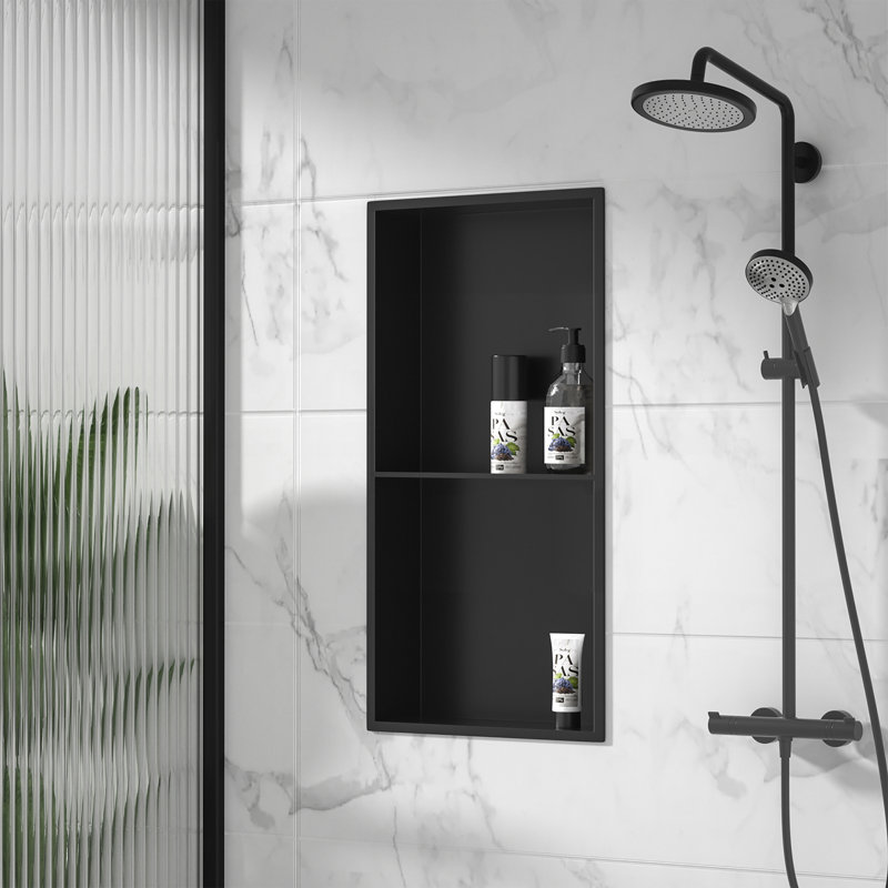 Niche de mur de douche en acier inoxydable 12 po x 24 po Alayna