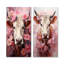 Romantisme, vache rose, ensemble de 2 reproductions d'art sur toile-501854651-501854648